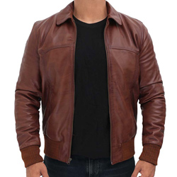 Customize Genuine Sheep Leather Made Mens Varsity Style Jacket