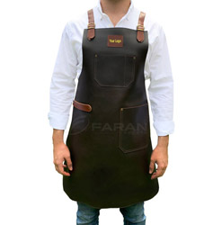 Customize Logo BBQ Chef Apron Made In Cow Plain Leather 