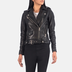 Customize Genuine Cow Plain Leather Black Biker Jacket