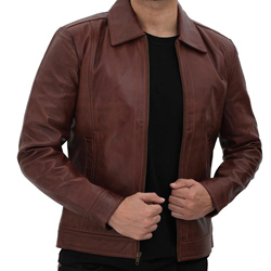 Customize Genuine Cow Plain Leather Dark Brown Jacket