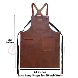 Genuine Cow Leather 2mm Thick Made Chef Apron