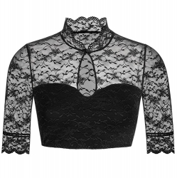 Half Sleeve Black Lace Blouse 