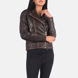 Customize Genuine Cow Plain Leather Dark Brown Jacket