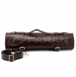 Customize Chocolate Brown Buffalo Plain Leather Made Knife Bag